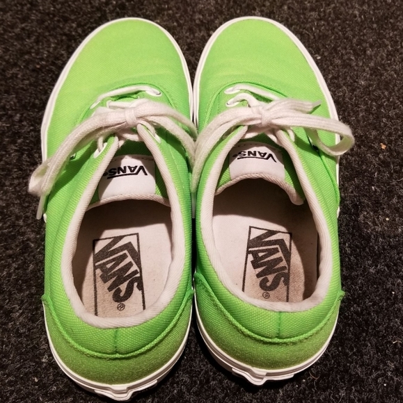 DONATED EUC Women's Neon Green Vans Authentic Sneakers - Size 5.5 - Picture 5 of 9